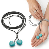 Boho Turquoise Double Layer Necklace Rope Necklace for Women