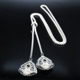 Stainless Steel Long Necklaces Gold Color round Flower Women Long Necklace Jewelry Sautoir Femme Long Acier Inoxydable