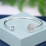 Tree of Life Bangle Bracelet with Crystal Accent