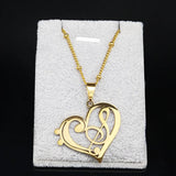 Aesthetic Music Note Heart of Treble Clef Stainless Steel Necklace for Women Men Gold Color Musical Chain Jewelry Collar N1135