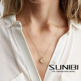 Minimalist Stainless Steel Pendant Necklace for Women Girls Gold Color Hammered Disc Dainty Necklaces Jewelry Wholesale