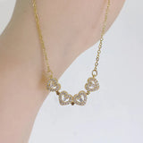 Creative Magnetic Folding Heart-Shaped Four-Leaf Clover Pendant Necklace Popular Jewelry Two Ways to Wear Unusual Party Gift