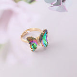 Women'S Gradient Butterfly Female Personality Trendy Fashion Rings