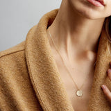 Minimalist Stainless Steel Pendant Necklace for Women Girls Gold Color Hammered Disc Dainty Necklaces Jewelry Wholesale